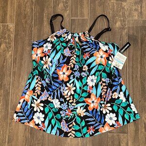 NWT 24th & Ocean Cutout High Neck Under Wire Tankini Swimsuit Top SIZE 20W